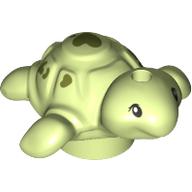 Animal, Turtle, Baby with Olive Green Hearts Yellowish Green