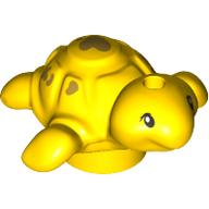 Animal, Turtle, Baby with Olive Green Hearts in Yellow
