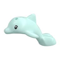Animal, Dolphin, Baby with Black Eyes Light Aqua