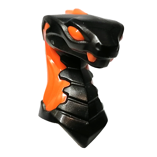 Minifig Head Special, Snake with Orange Flames, Eyes Perltitan