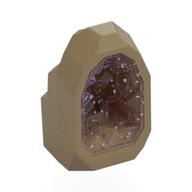 Geode / Rock with Glitter Trans-Dark Pink Crystal Dunkelbeige