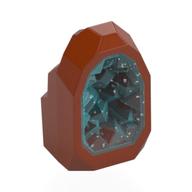 Geode / Rock with Glitter Trans-Light Blue Crystal Dark Orange