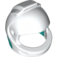 Helmet Space, Dark Turquoise Neck Pattern Weiß