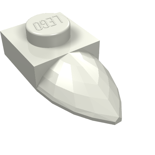 Plate Special 1 × 1 with Tooth Glow In Dark Opaque