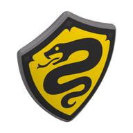 Shield Triangular with Spiked Top with Black Border, Snake on Yellow Field print Mattsilber