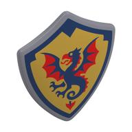 Shield Triangular with Spiked Top with Red/Blue Griffin on Yellow Background print Mattsilber