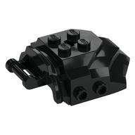 Large Figure Cover 4 × 5 × 2 with Bar, 4 Studs, Ridged Schwarz