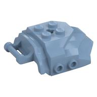 Large Figure Cover 4 × 5 × 2 with Bar, 4 Studs, Ridged Sandblau