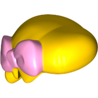 Hair Smooth Hair Half Long with Pink Bow Yellow