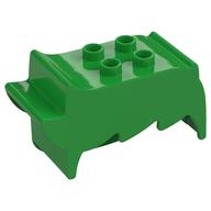 Duplo Brick, Hair, 2 × 2 Top Studs, Spiked to Side, Spiked Bangs Bright Green