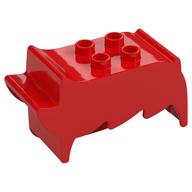 Duplo Brick, Hair, 2 × 2 Top Studs, Spiked to Side, Spiked Bangs Rot