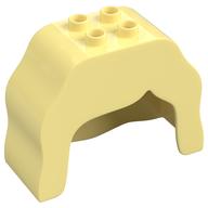 Duplo Brick, Hair, 2 × 2 Top Studs, Wavy, Long Bright Light Yellow