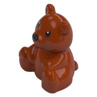 Duplo Animal Bear, Sitting, Black Eyes and Nose Print Dunkelorange