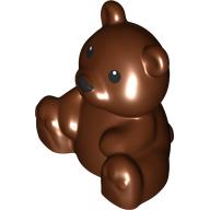 Duplo Animal Bear, Sitting, Black Eyes and Nose Print Rotbraun