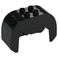 Duplo Brick, Hair, 2 × 2 Top Studs, Straight, Jagged Bangs Schwarz