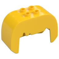 Duplo Brick, Hair, 2 × 2 Top Studs, Straight, Jagged Bangs Yellow