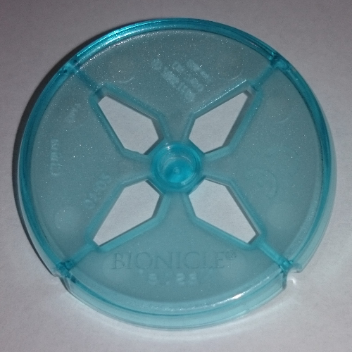 Projectile, Disk, 4 Holes in Trans-Light Blue