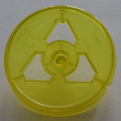 Projectile, Disk, Triangular Holes in Trans-Yellow