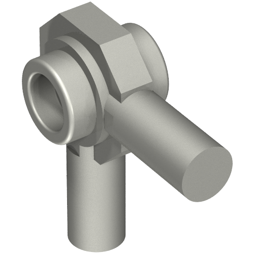Tool Connector 2 Bar 90 deg, Stud on Both Sides Mattsilber