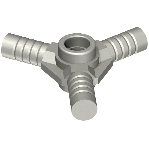 Tool Connector 3 Bar, 120 deg, Stud on Both Sides Mattsilber