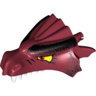 Creature Body Part, Dragon Head Upper Jaw with Black Scales and Yellow Eyes Print Dark Red