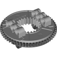 Technic Turntable Large Type 2, 24/56 Tooth with Black Outside Gear Section [Complete Assembly] Hellblaugrau