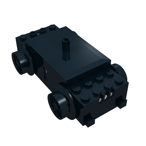 Motor, Train Base, 12V Slotted with 3-Hole Plugs Black