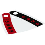 Neckwear Cape, Standard with Black and Red Stripe, and Black and Red Skulls Print [Traditional Starched Fabric] Weiß