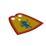 Neckwear Cape, Standard [Traditional Starched Fabric] Red Border, Blue Lion print Gelb