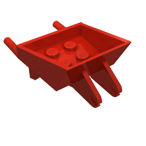Fabuland, Equipment Wheelbarrow with One Center Wheel Clips Rot