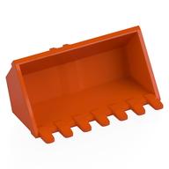 Construction Vehicle Bucket 3 × 6 with Hinge, Reinforced Center Reddish Orange