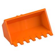 Construction Vehicle Bucket 3 × 6 with Hinge, Reinforced Center Orange