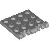 Hinge Plate 3 × 4 Locking Dual 2 Finger, 7 teeth Light Bluish Gray