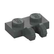 Hinge Plate 1 × 2 Locking with 2 Fingers on Side, 7 Teeth Dark Bluish Gray
