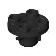 Plate Special Round 2 × 2 with Rotation Stem and Screw Schwarz