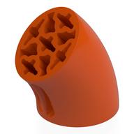 Brick Round 3 × 3 D. Tube with 45° Elbow and Axle Holes (Crossholes) at Each End Reddish Orange