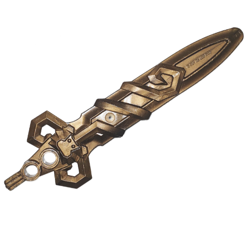 Large Figure Weapon Sword, Rascus (Series 2) in Flat Dark Gold