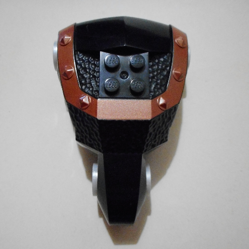 Large Figure Torso with Karzon Print (Black Front and Copper Trim) Brick 2 × 2 Relief (Series 3) Sand Blue
