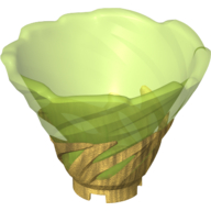 Cone Reverse, Spinner, with Marbled Trans-Bright Green Pattern Pearl Gold