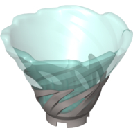 Cone Reverse, Spinner, with Marbled Trans-Light Blue Pattern Mattsilber