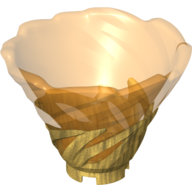 Cone Reverse, Spinner, with Marbled Trans-Orange Pattern Pearl Gold