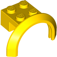 Wheel Arch, Mudguard 4 × 2 1/2 × 2 with 2 × 2 Plate Gelb