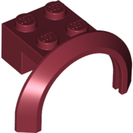 Wheel Arch, Mudguard 4 × 2 1/2 × 2 with 2 × 2 Plate Dunkelrot