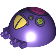 Windscreen 6 × 6 × 3 Canopy Half Sphere with Dual 2 Fingers with Yellow Beak, Lime and Dark Pink Diamond/Gems print Dark Purple