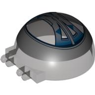 Windscreen 6 × 6 × 3 Canopy Half Sphere with Dual 2 Fingers and Droid Tri-Fighter Dark Blue Triangles Print Trans-Brown
