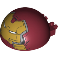Windscreen 6 × 6 × 3 Canopy Half Sphere with Dual 2 Fingers with Hulk Buster Face / Mask print Dunkelrot
