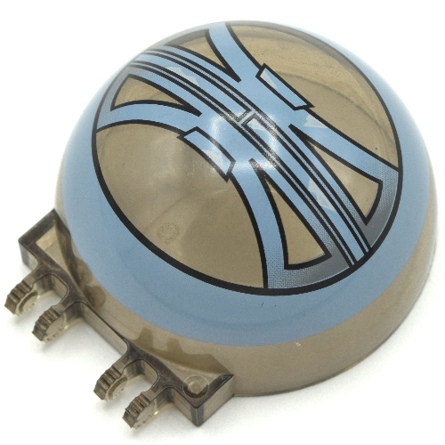Windscreen 6 × 6 × 3 Canopy Half Sphere with Dual 2 Fingers and Droid Tri-Fighter Print Transparent-Braun