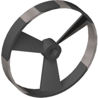 Large Figure Spinner / Propeller without Code, Marbled Pearl Light Gray Pattern (Rhotuka) in Black