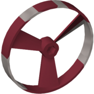 Large Figure Spinner / Propeller without Code, Marbled Pearl Light Gray Pattern (Rhotuka) Dark Red