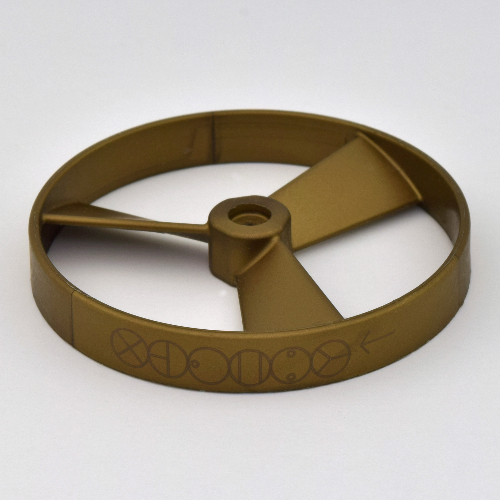 Large Figure Spinner / Propeller with Code Print (Rhotuka) Flat Dark Gold